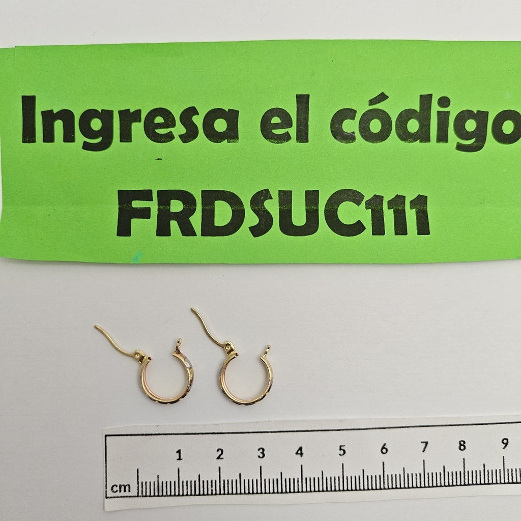 ARRACADAS PAR ORO, ORO COMBINADO 14 K 1.3 GRMS (SEMINUEVO)