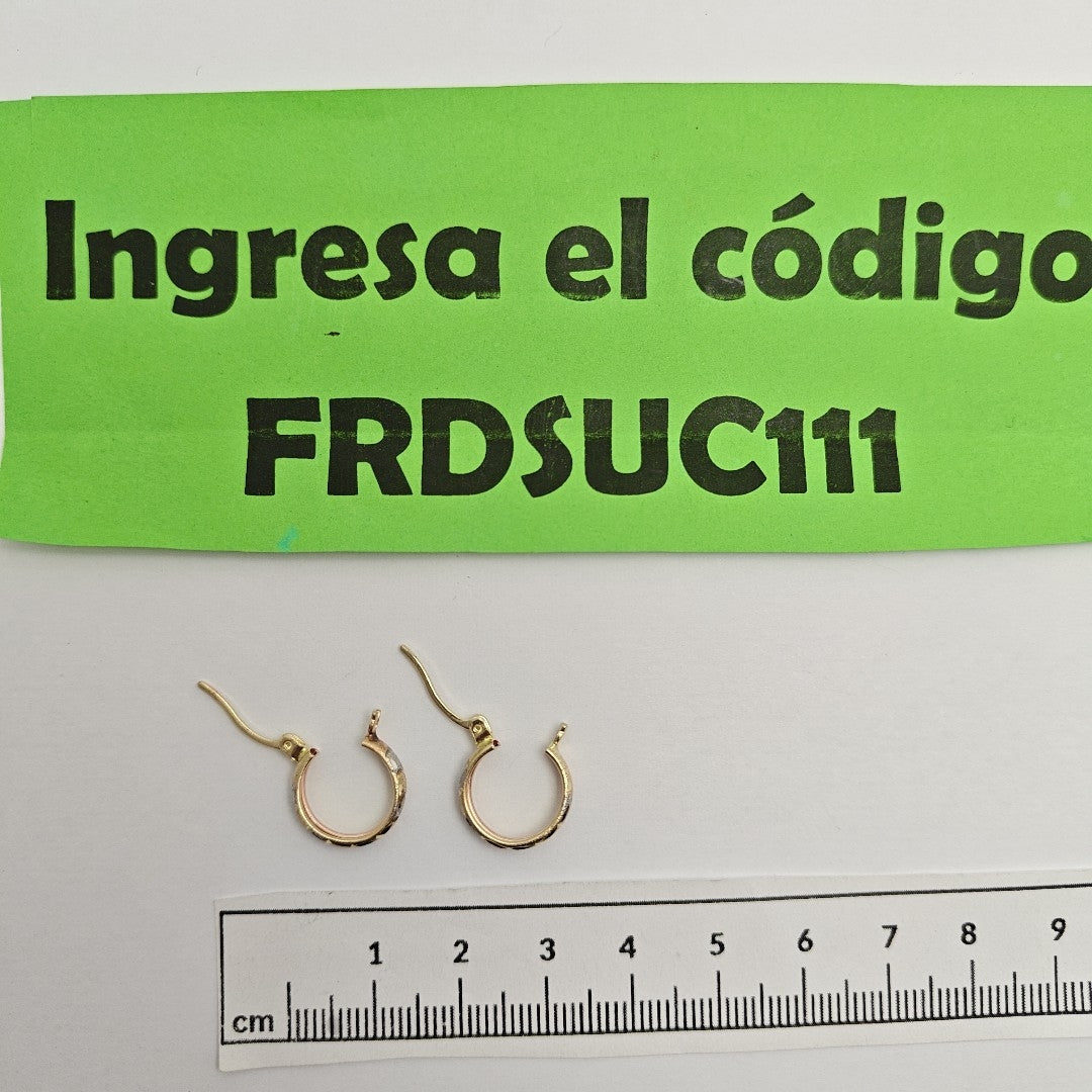 ARRACADAS PAR ORO, ORO COMBINADO 14 K 1.3 GRMS (SEMINUEVO)