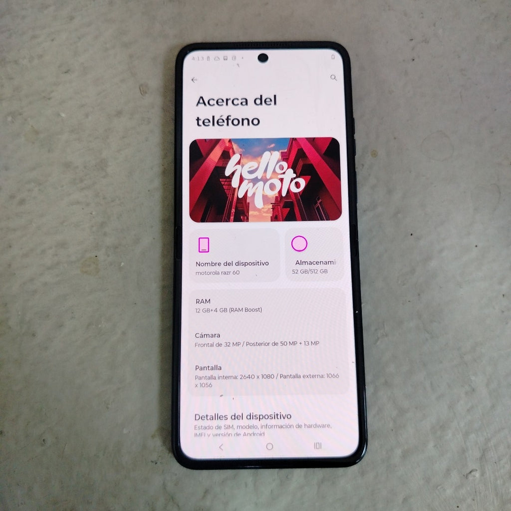 CELULAR MOTOROLA RAZR 60 XT2553-1 (2025) 512 GB 12 GB RAM (SEMINUEVO)