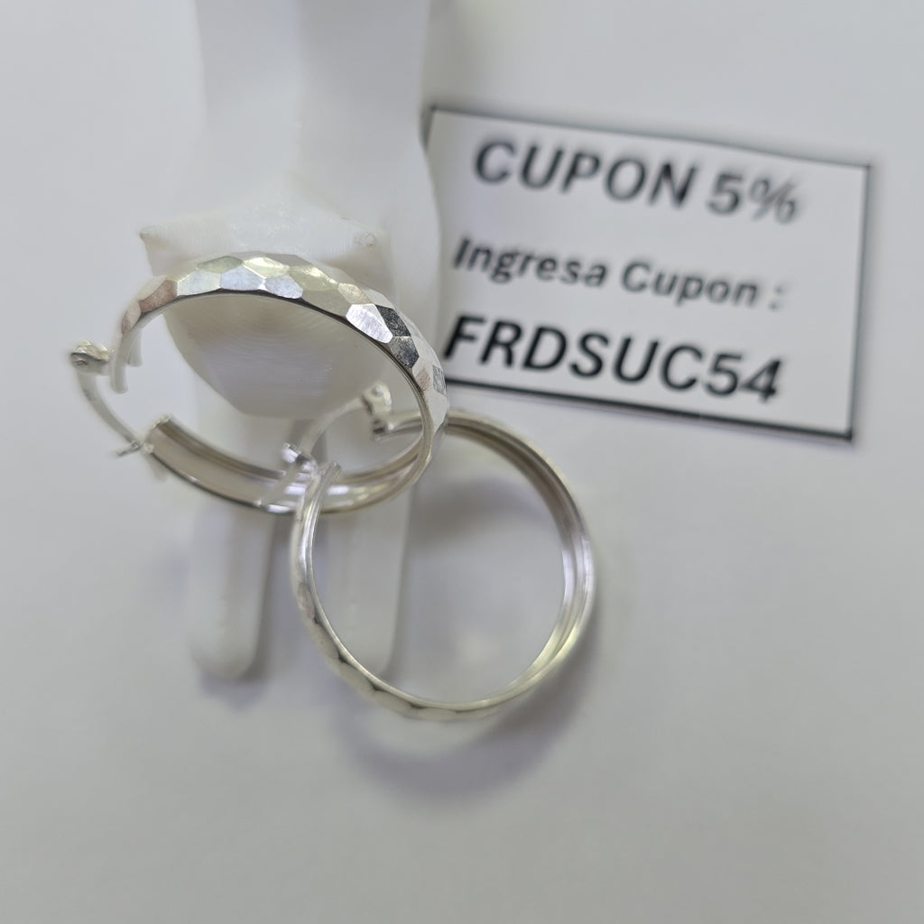 ARETES ARRACADAS FACETADAS PLATA .925 2.6 GR (NUEVO)