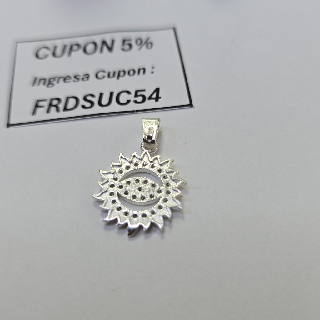 DIJE OJO MAGICO CON CIRCONIAS PLATA .925 2 GR (NUEVO)