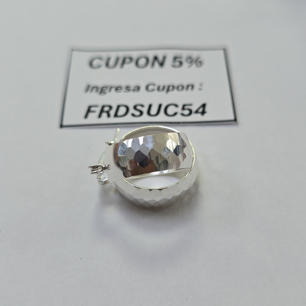 ARETES ARRACADAS FACETADAS PLATA .925 2.9 GR (NUEVO)
