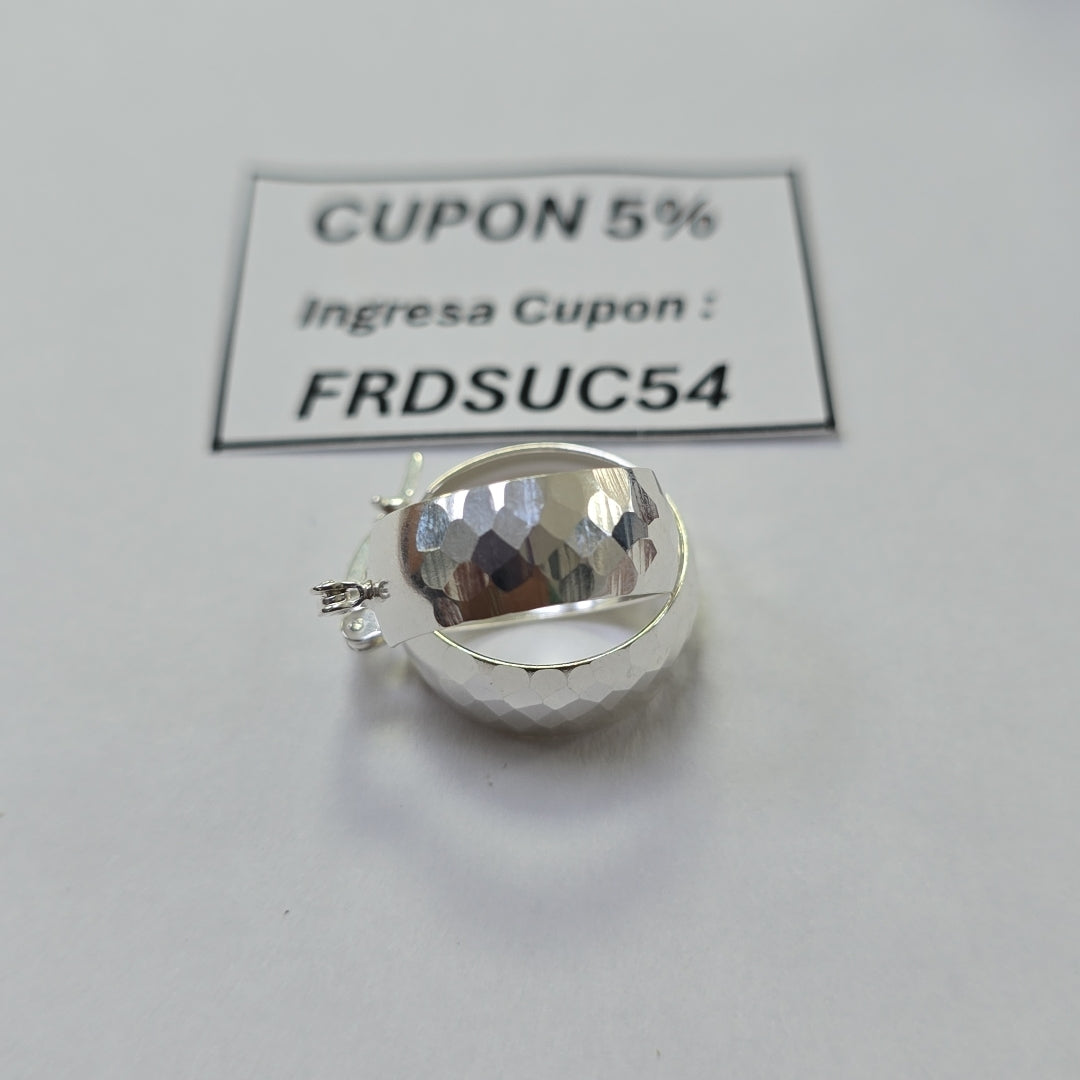 ARETES ARRACADAS FACETADAS PLATA .925 2.9 GR (NUEVO)