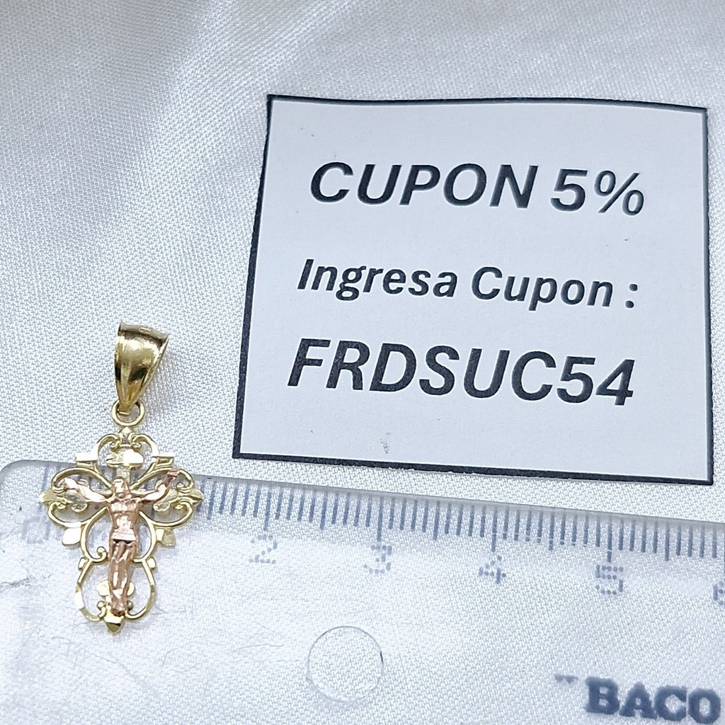 CRUCIFIJO ORO PLATINO 14 K 1,40 GRMS (SEMINUEVO)