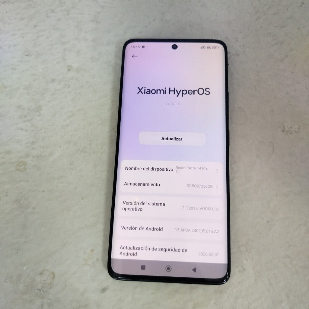 CELULAR XIAOMI REDMI NOTE 14 PRO 5G 24090RA29G (2025) 256 GB 8 GB RAM (SEMINUEVO)