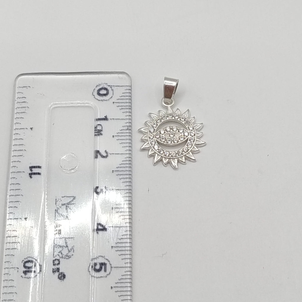 DIJE OJO MAGICO CON CIRCONIAS PLATA .925 1.9 GR (NUEVO)