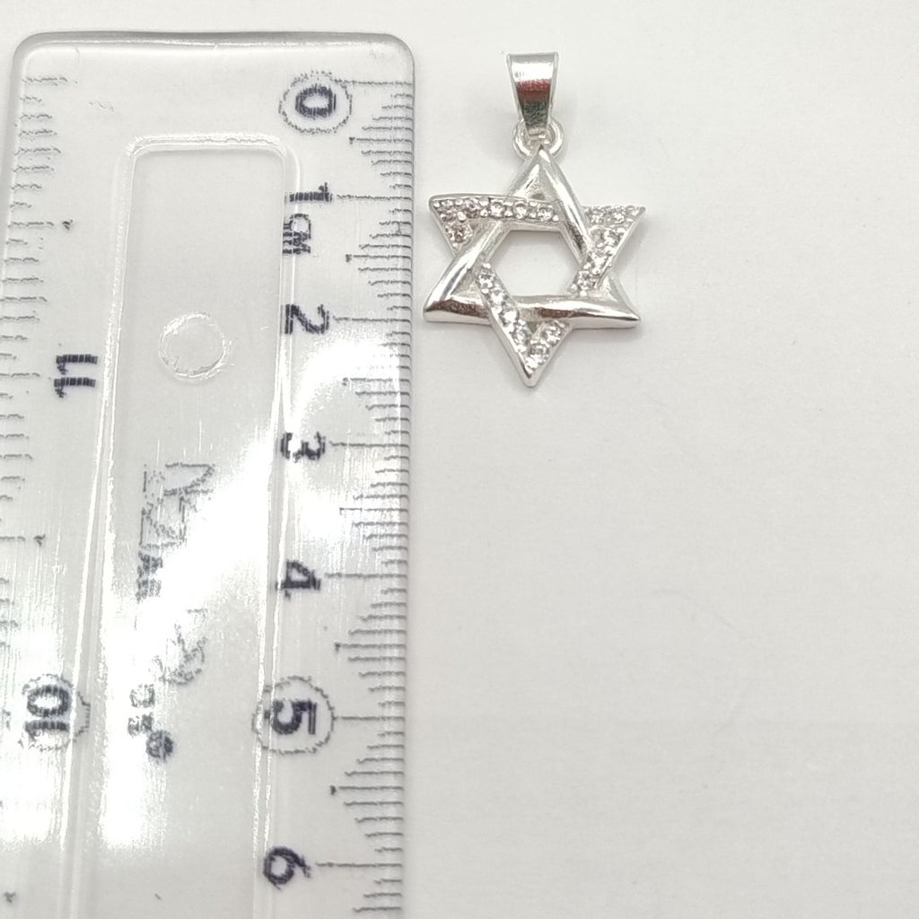 DIJE ESTRELLA DE DAVID C/CIRCONIAS PLATA .925 2.6 GR (NUEVO)