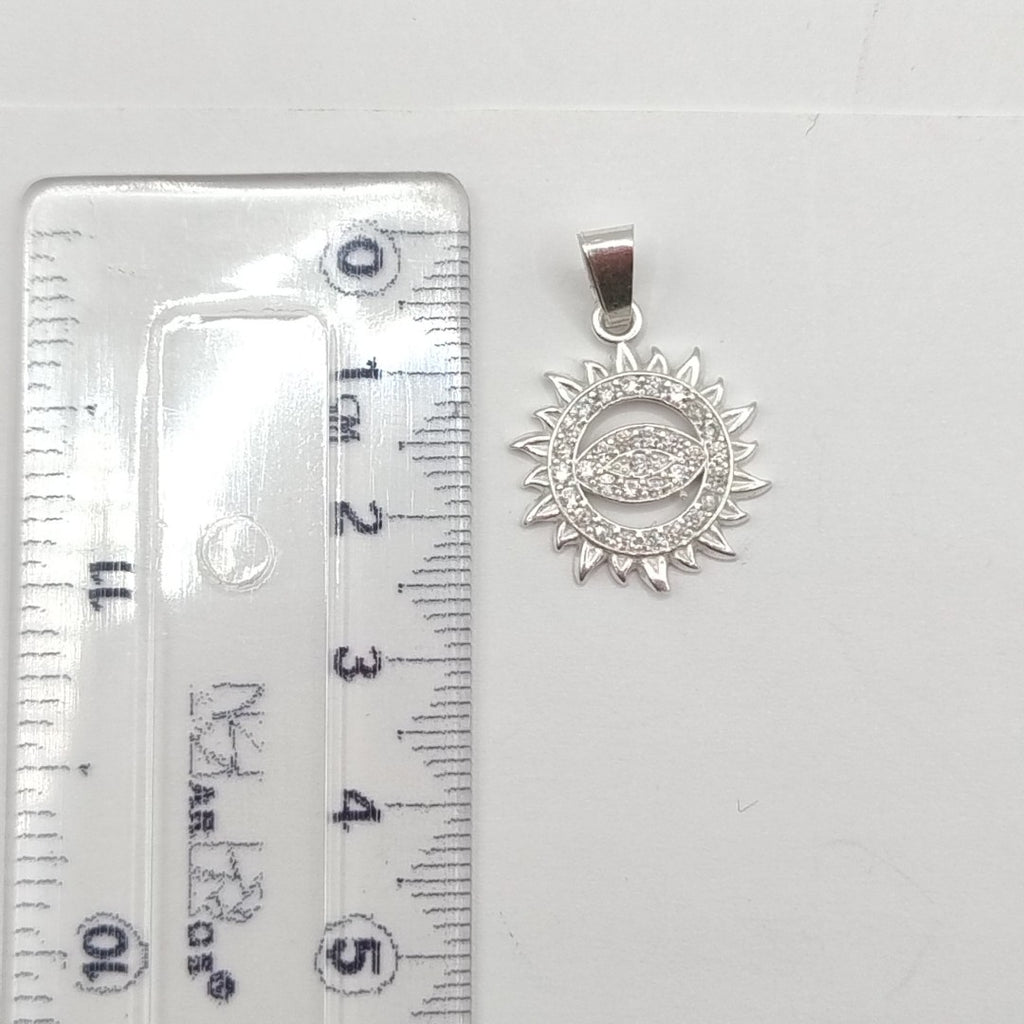 DIJE OJO MAGICO CON CIRCONIAS PLATA .925 1.9 GR (NUEVO)
