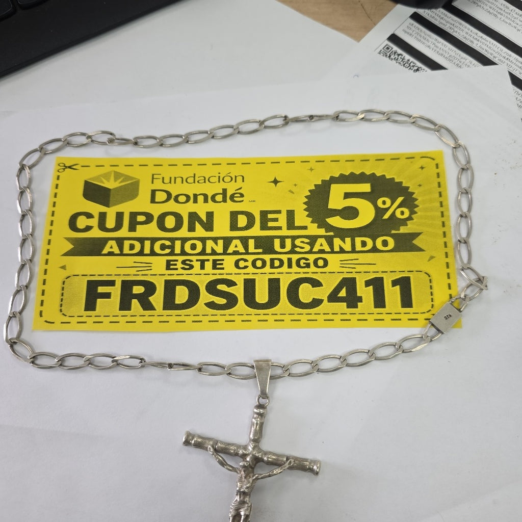 CADENA, CRUCIFIJO PLATA 47.5 GRMS (SEMINUEVO)