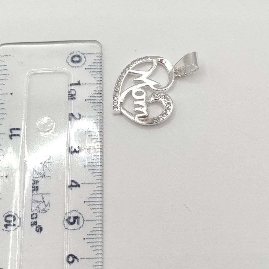DIJE CORAZON C/CIRCONIAS PLATA .925 3.1 GR (NUEVO)