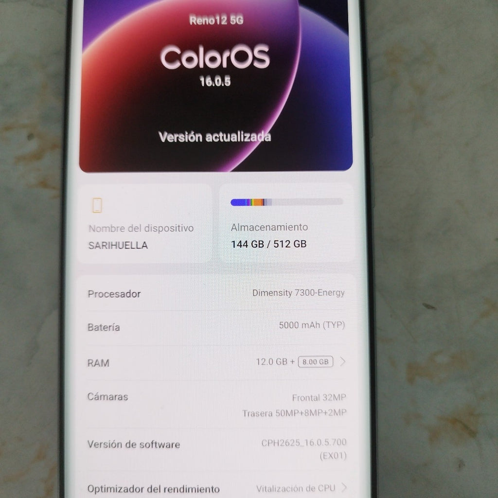 CELULAR OPPO RENO12 5G CPH2625 (2024) 512 GB 12 GB RAM (SEMINUEVO)