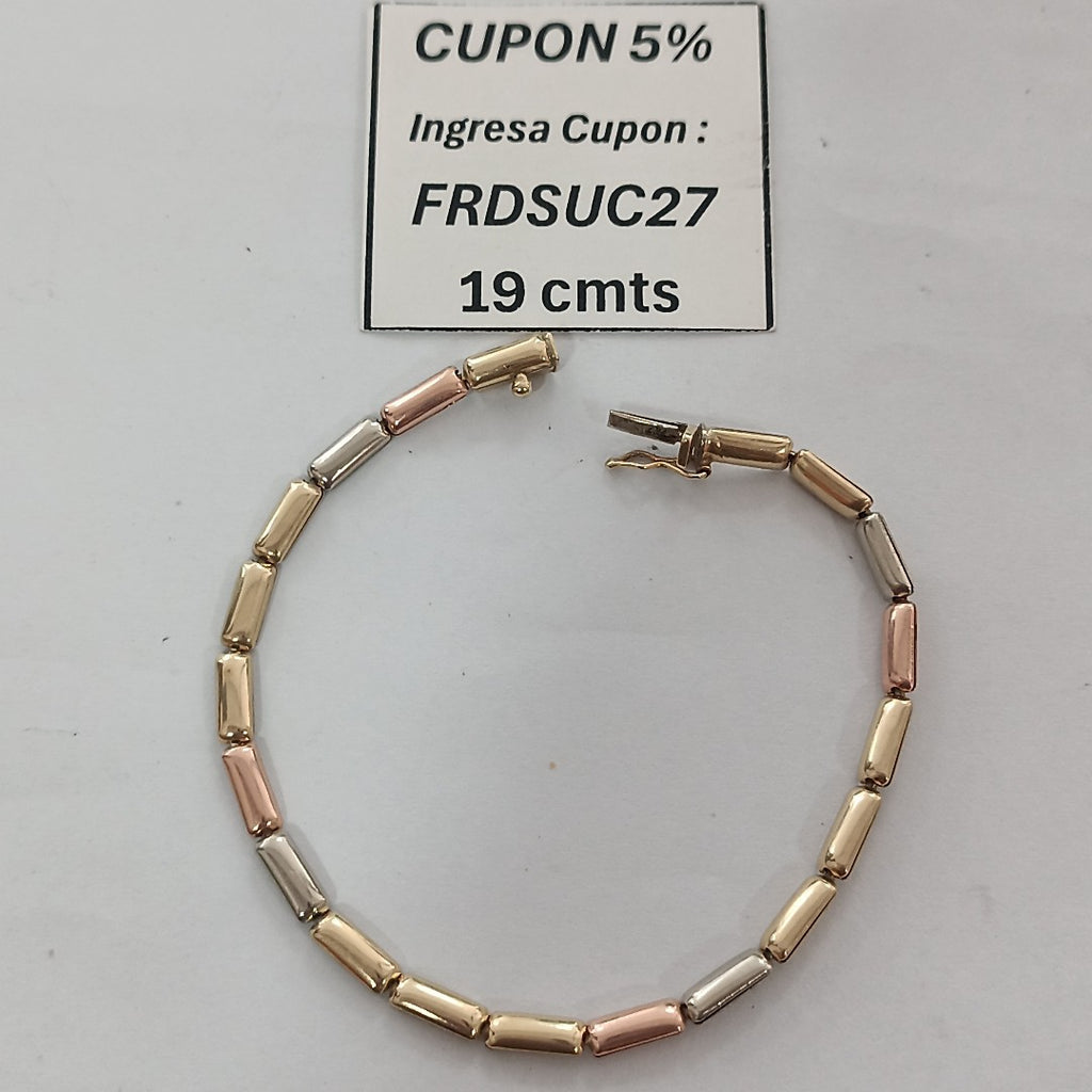 PULSERA ORO COMBINADO 14 K 6,40 GRMS (SEMINUEVO)
