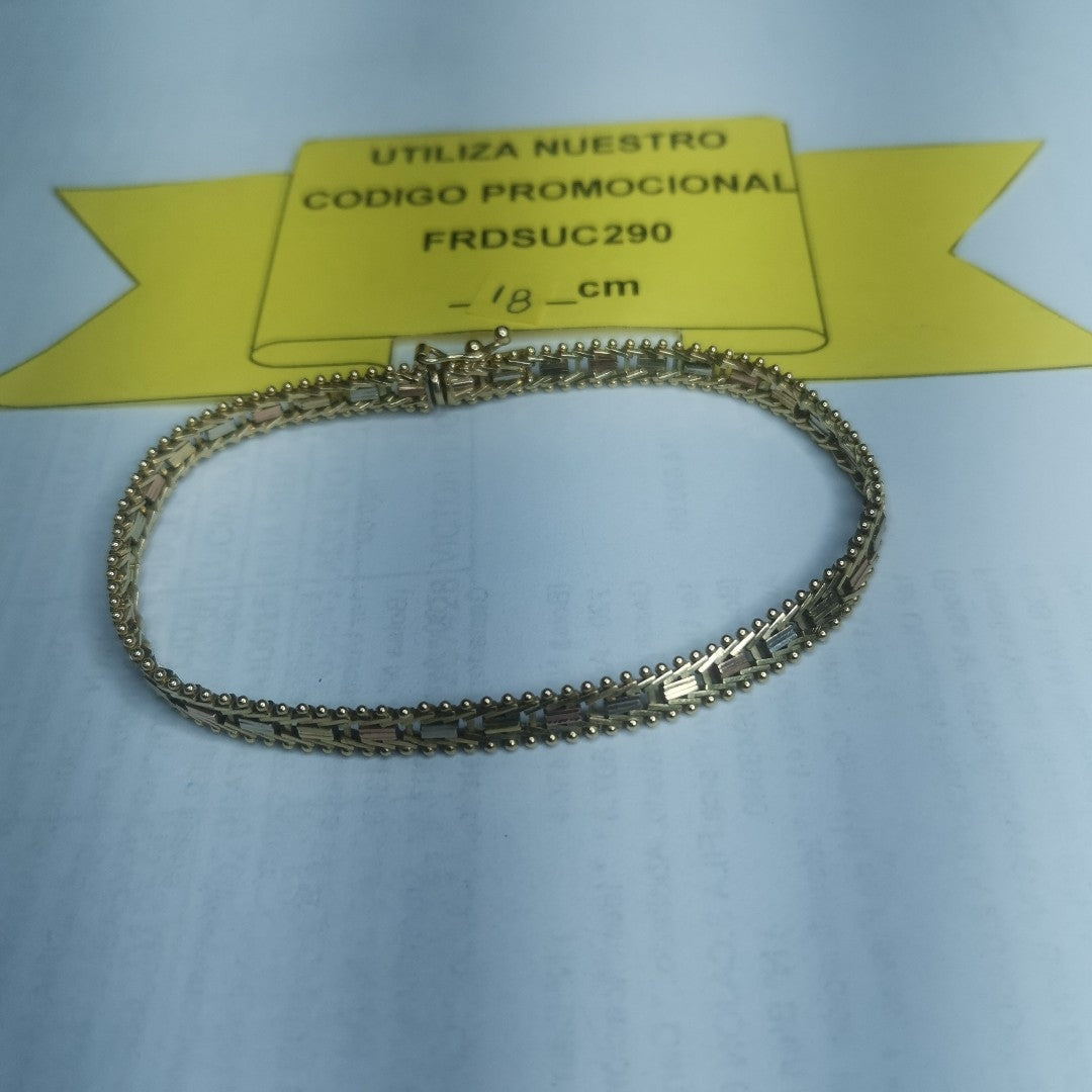 PULSERA ORO COMBINADO 14 K 9.1 GRMS (SEMINUEVO)