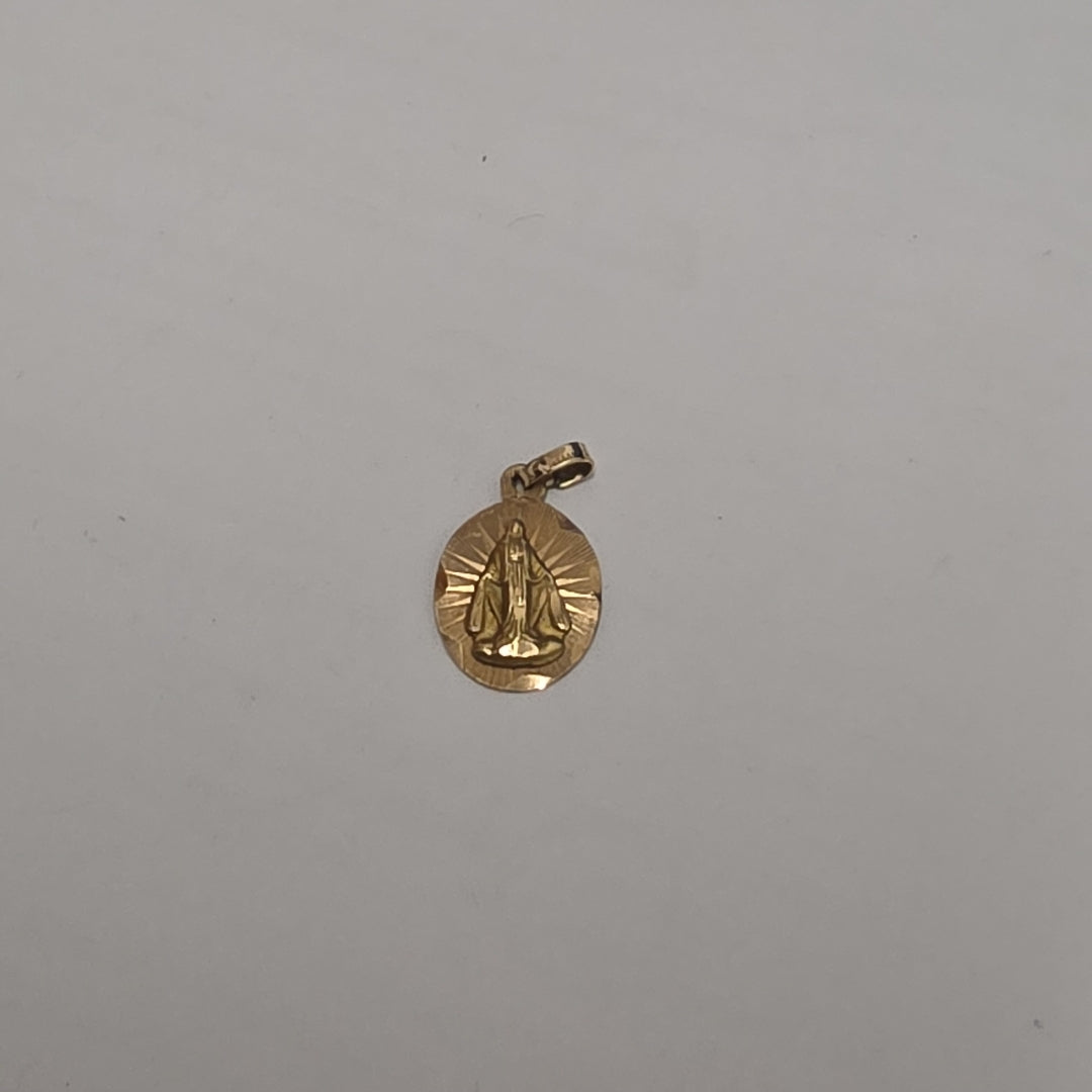 DIJE, MEDALLA RELIGIOSA ORO 14 K 0.7 GRMS (SEMINUEVO)