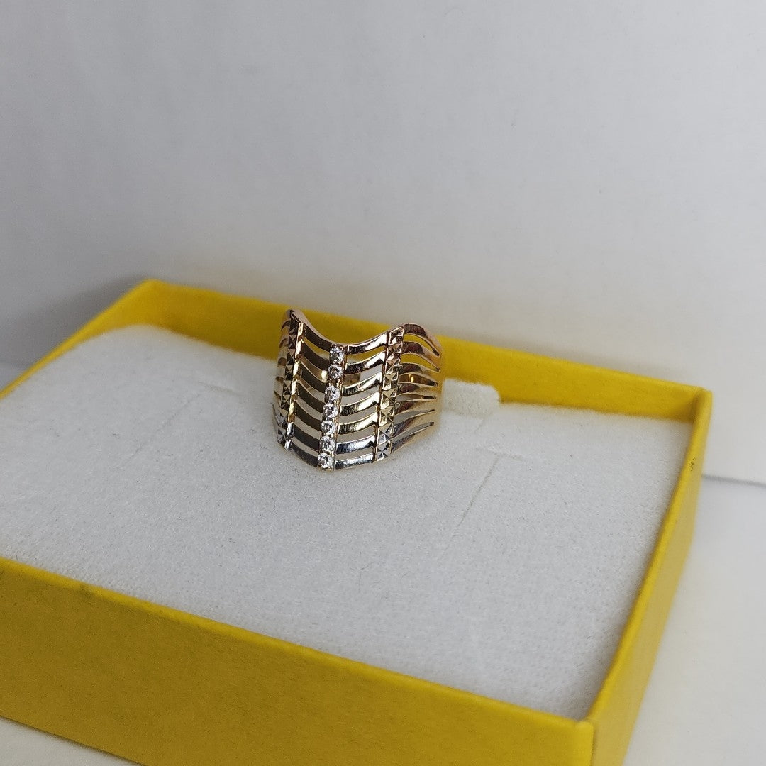 ANILLO ORO, ORO COMBINADO 14 K 4 GRMS (SEMINUEVO)
