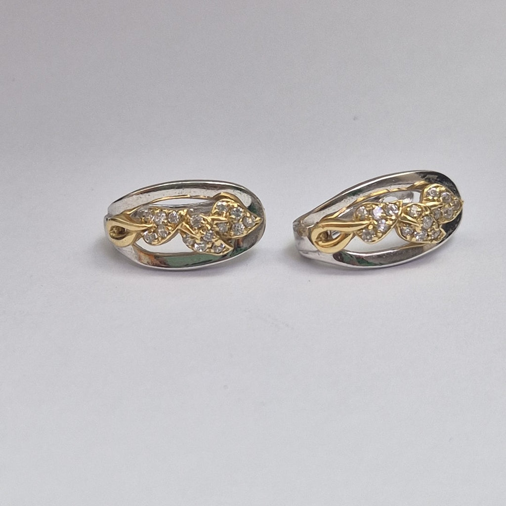 ARETES PAR ORO,ORO BLANCO 14 K 4,60 GRMS (SEMINUEVO)