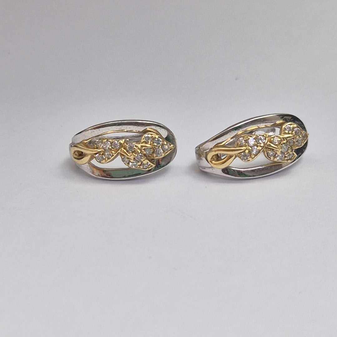 ARETES PAR ORO,ORO BLANCO 14 K 4,60 GRMS (SEMINUEVO)
