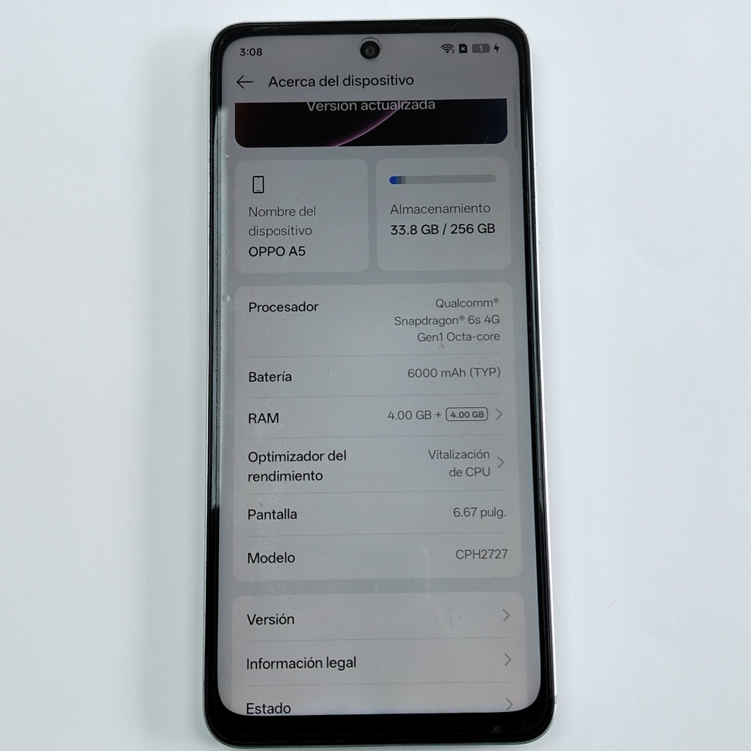 CELULAR OPPO A5 CPH2727 (2025) 256 GB 4 GB RAM (SEMINUEVO)