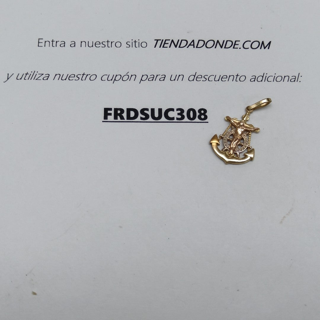 CRISTO EN ANCLA ORO,RODIADO 14 K 2,10 GRMS (SEMINUEVO)