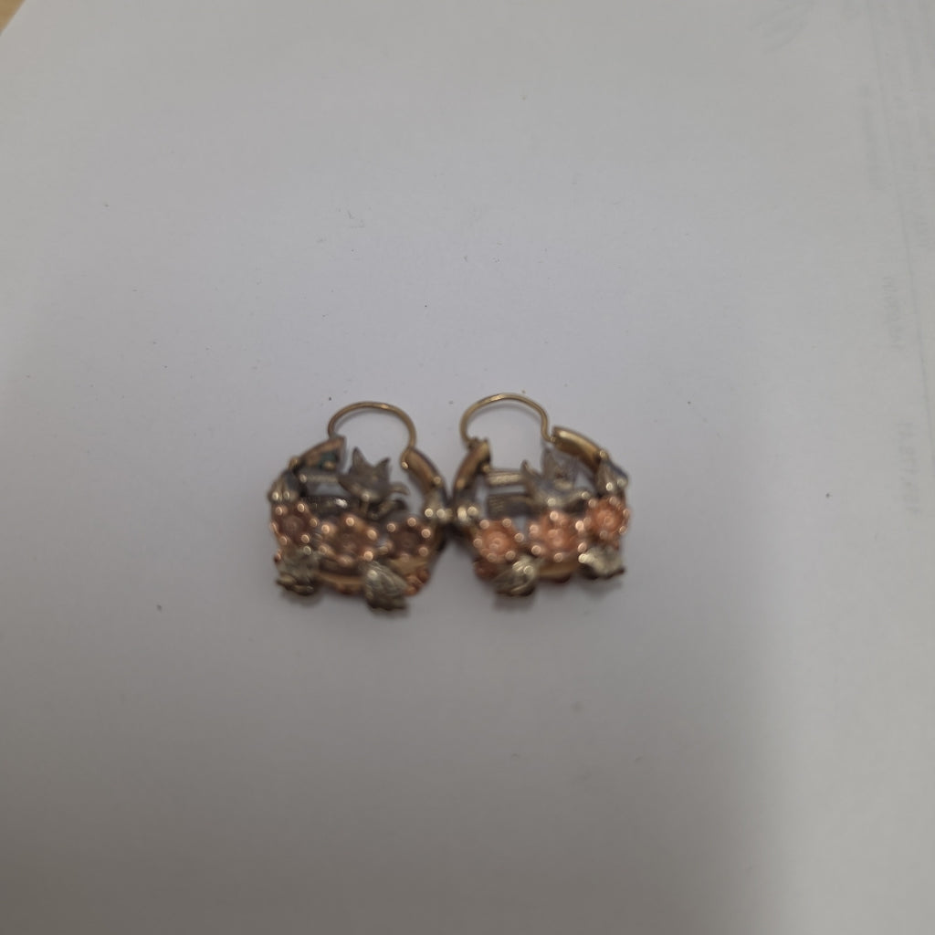 ARETES PAR ORO COMBINADO 10 K 4,80 GRMS (SEMINUEVO)
