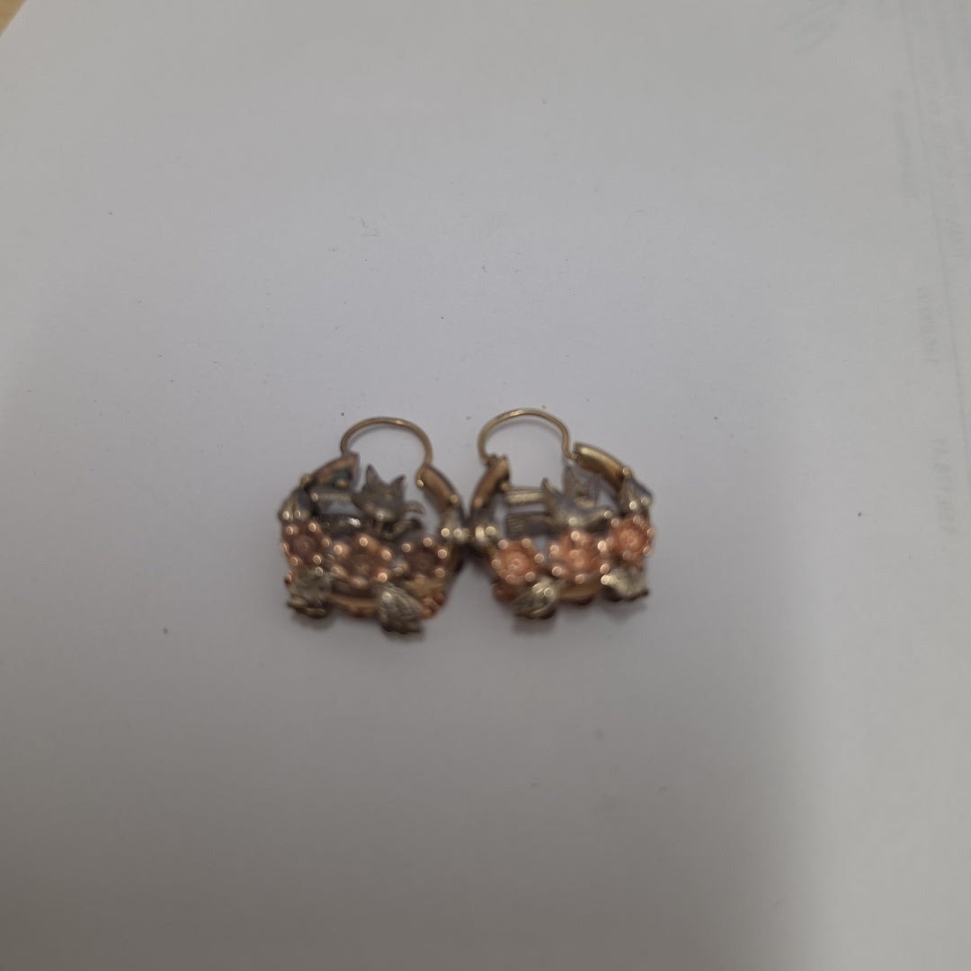 ARETES PAR ORO COMBINADO 10 K 4,80 GRMS (SEMINUEVO)