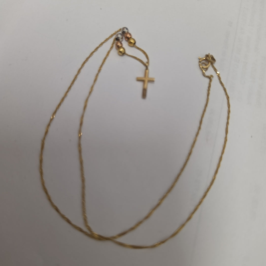 CRUZ,GARGANTILLA ORO COMBINADO 14 K 1,30 GRMS (SEMINUEVO)