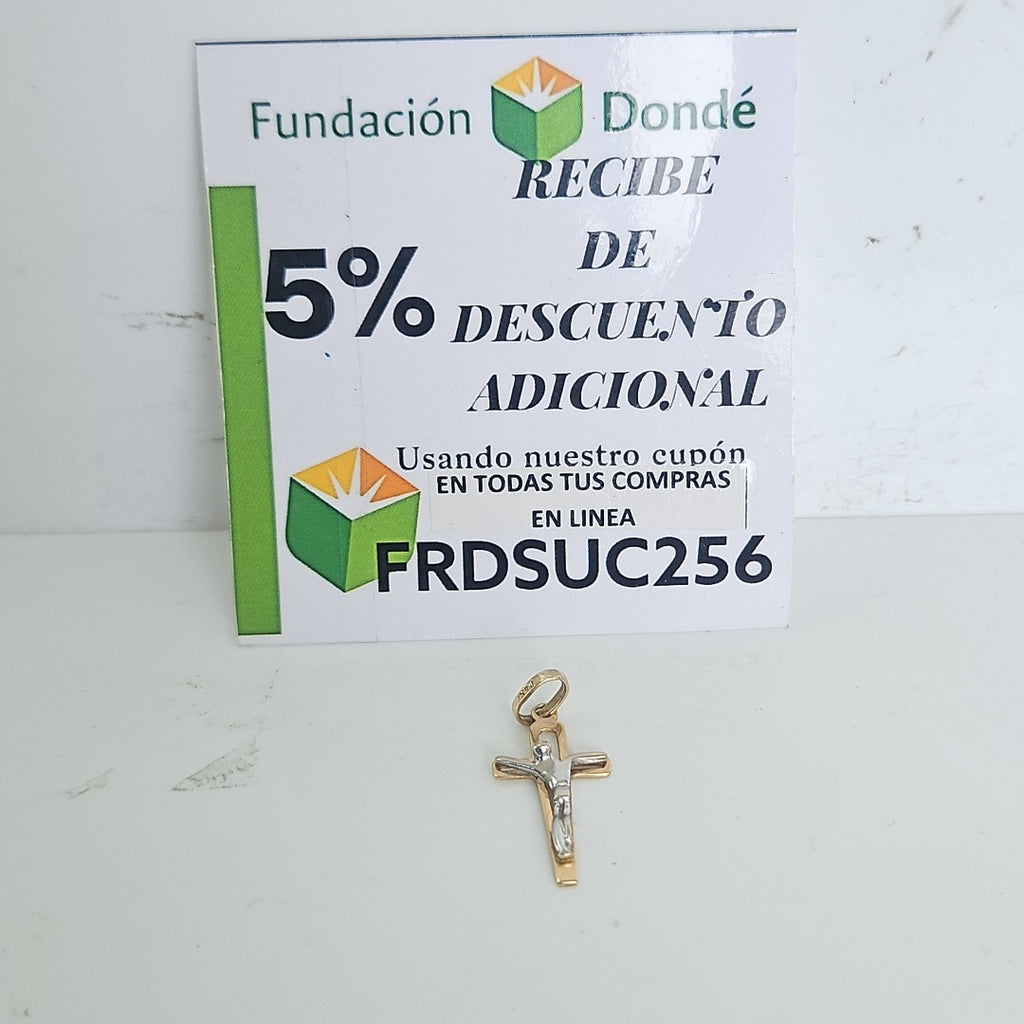 CRUCIFIJO ORO COMBINADO 14 K 0,90 GRMS (SEMINUEVO)