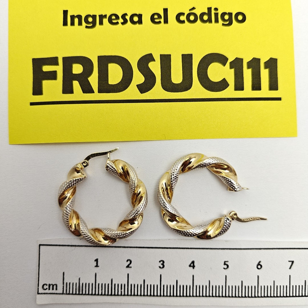 ARRACADAS PAR ORO COMBINADO 14 K 4.4 GRMS (SEMINUEVO)