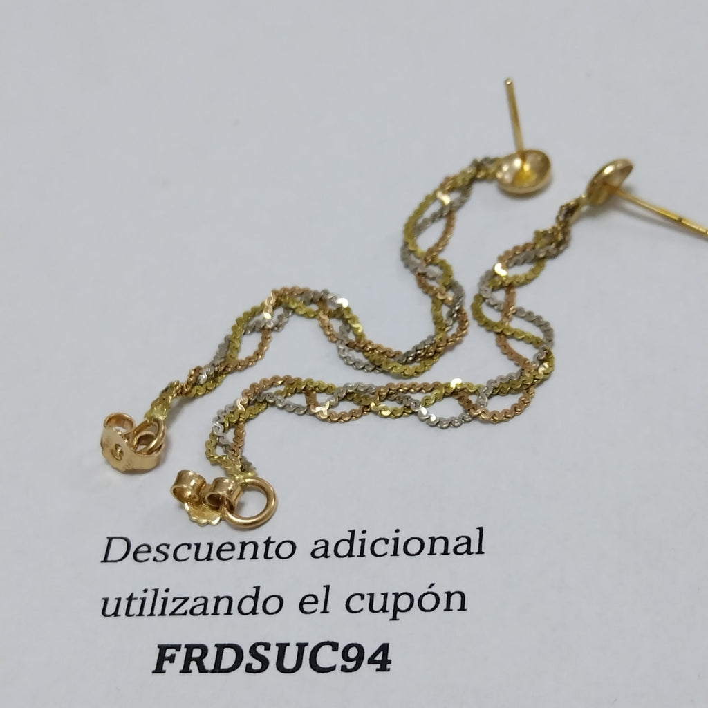 ARETES PAR ORO 14 K 2.1 GRMS (SEMINUEVO)