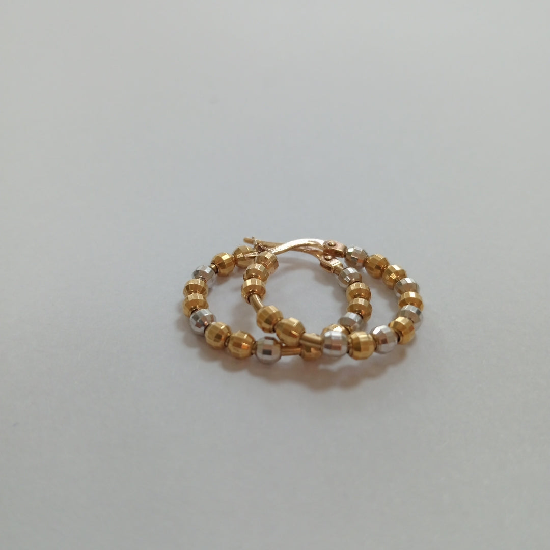 ARRACADAS PAR ORO COMBINADO 14 K 3.3 GRMS (SEMINUEVO)