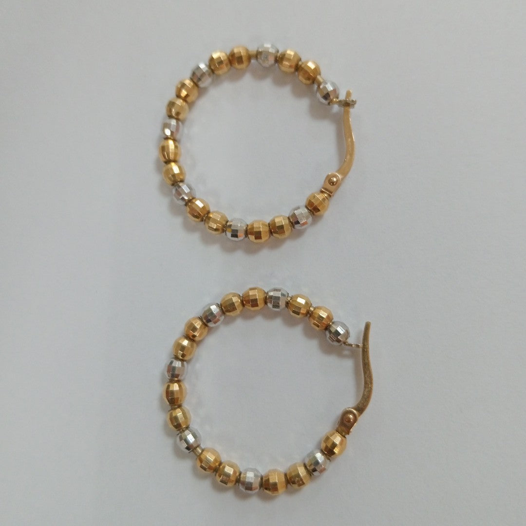 ARRACADAS PAR ORO COMBINADO 14 K 4.5 GRMS (SEMINUEVO)