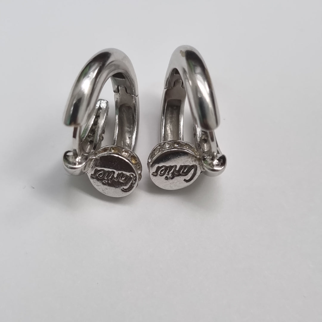ARRACADAS PAR ORO, ORO BLANCO 14 K 7.7 GRMS (SEMINUEVO)