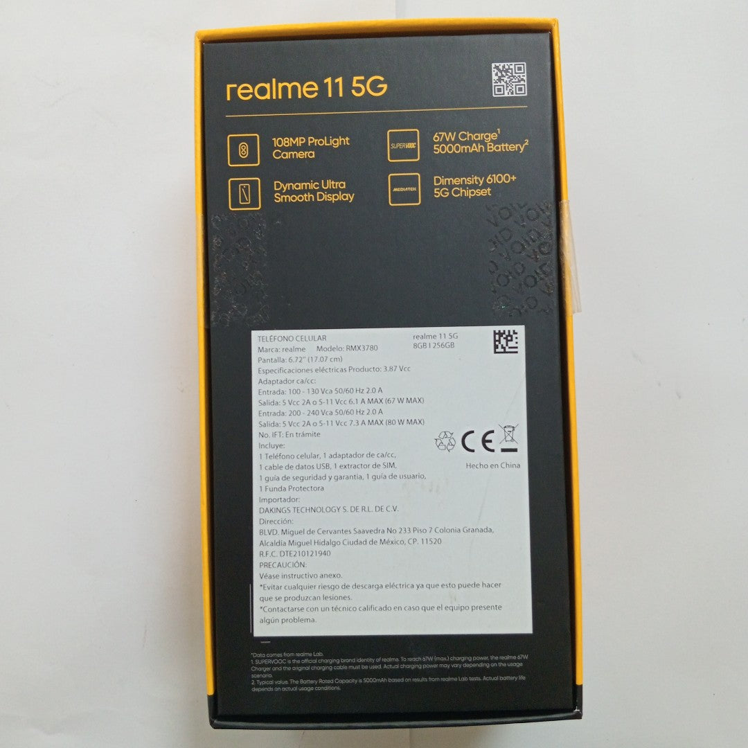 CELULAR REALME 11 5G RMX3780 (2023) 256 GB 8 GB RAM (SEMINUEVO)