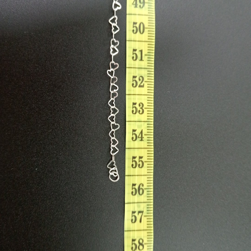 CADENA CORAZONES PLATA .925 55 CM 2.82 GR (NUEVO)