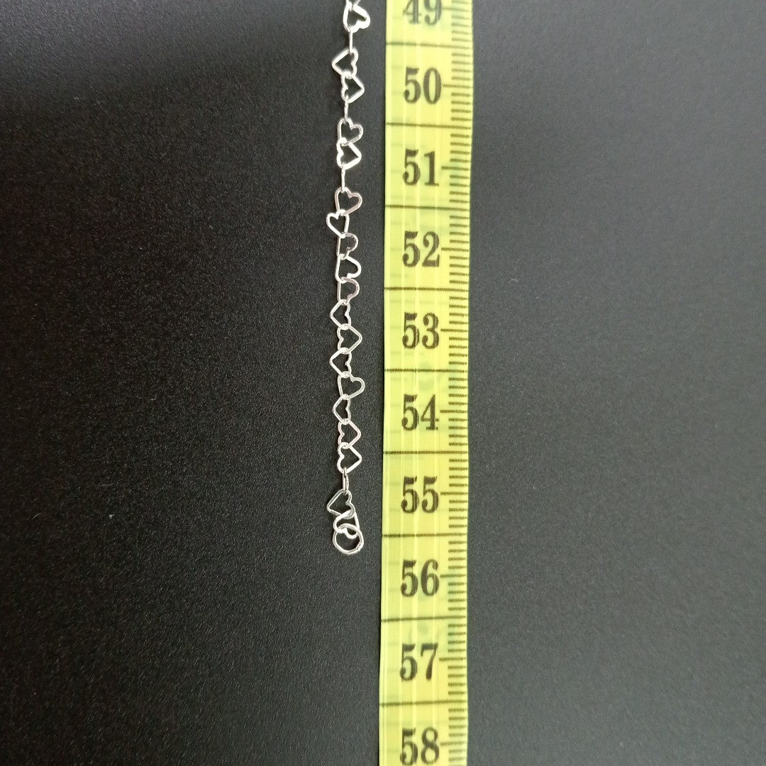 CADENA CORAZONES PLATA .925 55 CM 2.82 GR (NUEVO)
