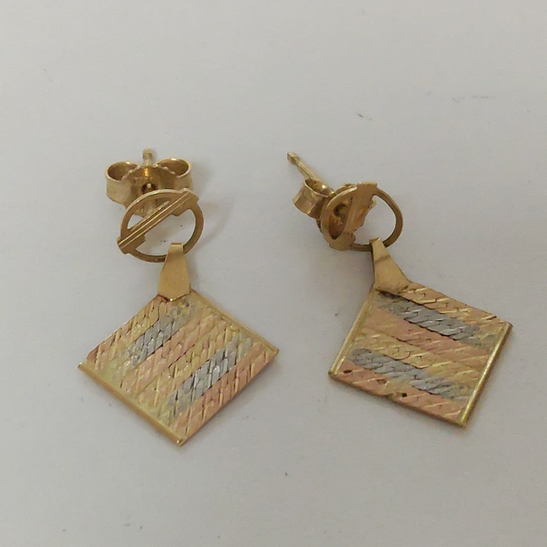 BROQUELES PAR ORO COMBINADO 14 K 1.3 GRMS (SEMINUEVO)