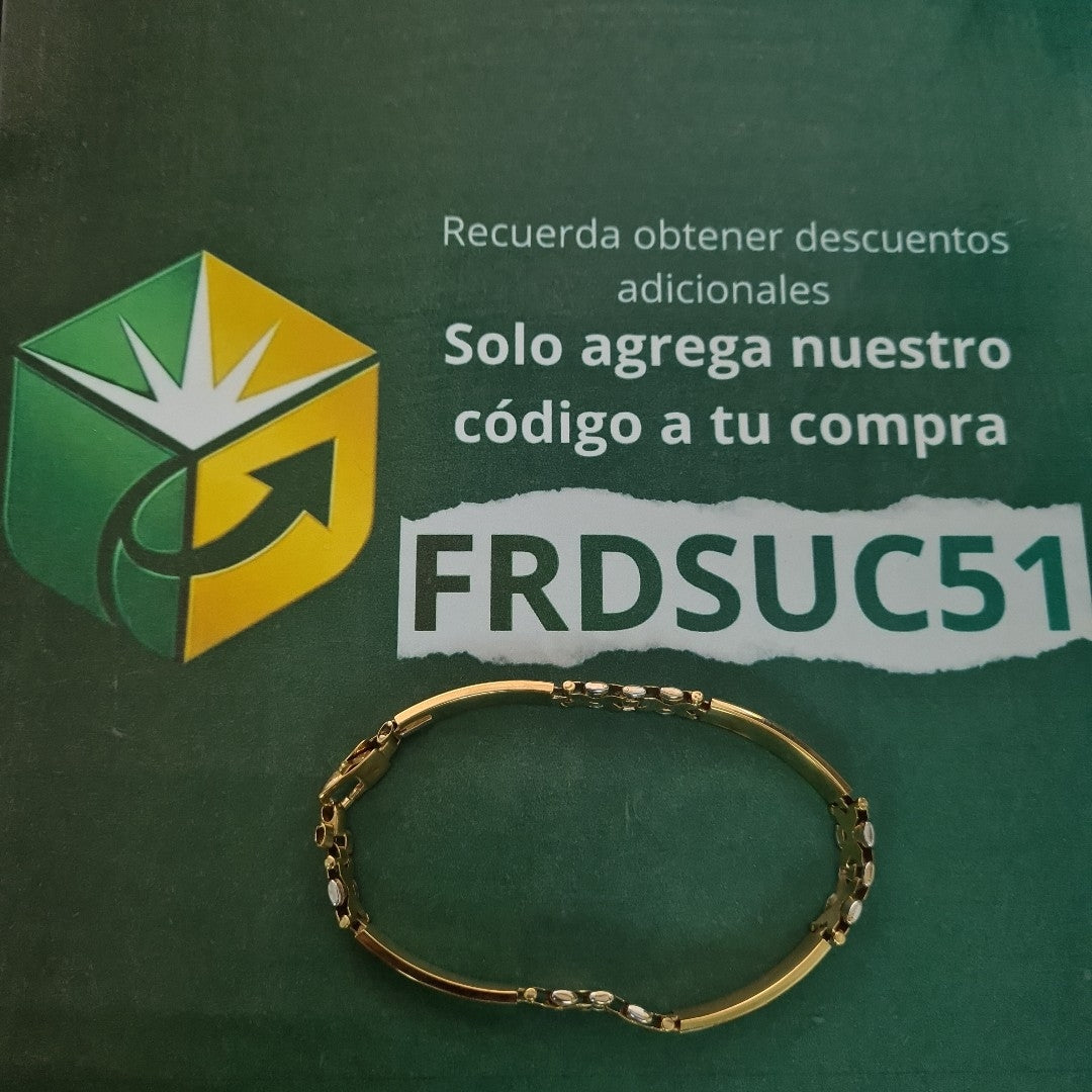 PULSERA ORO COMBINADO 10 K 11.9 GRMS (SEMINUEVO)