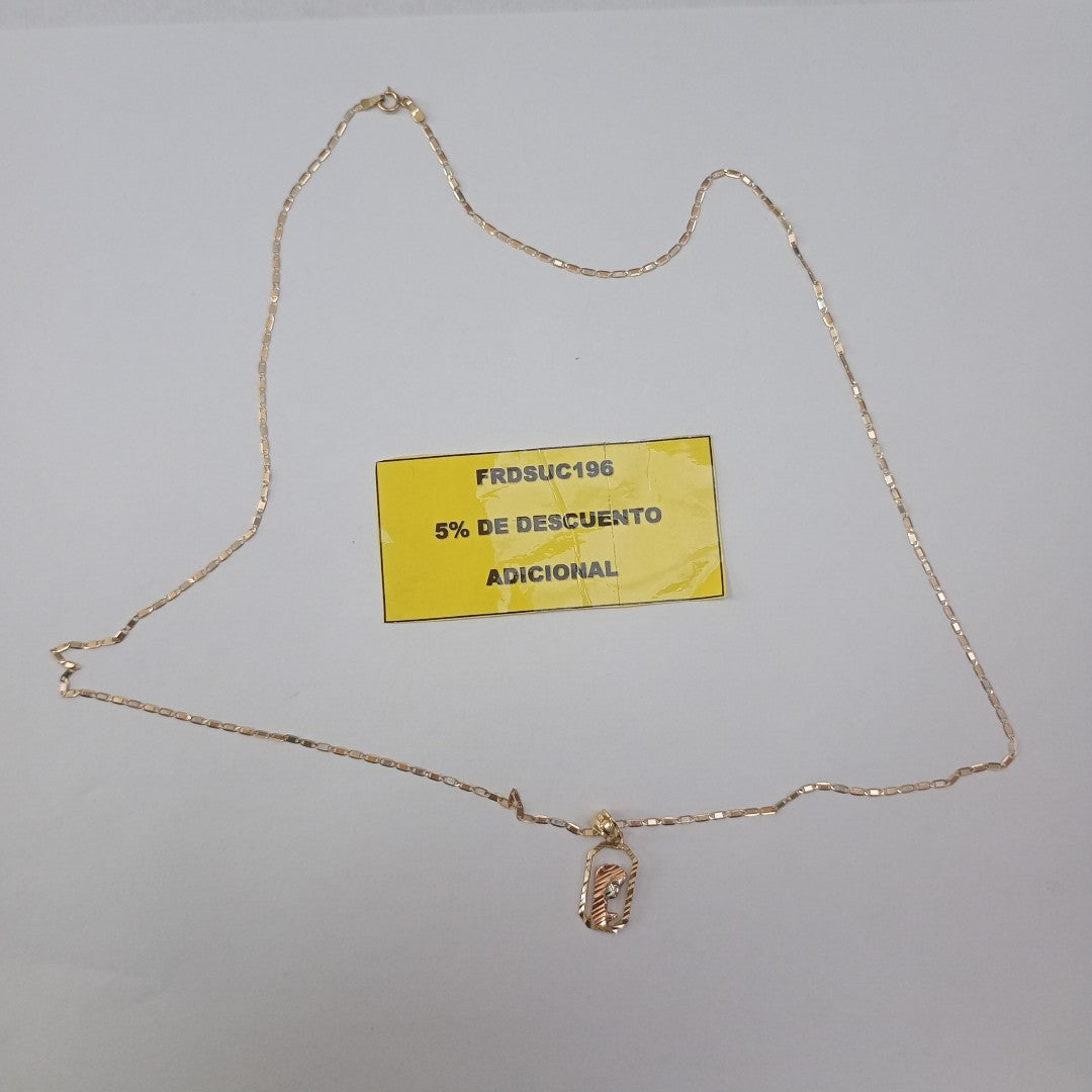 CADENA, DIJE ORO 14 K 2.5 GRMS (SEMINUEVO)