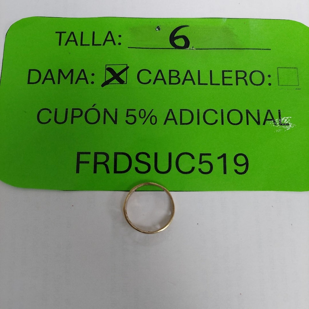 ARGOLLA DE LA SUERTE ORO 10 K 1.6 GRMS (SEMINUEVO)