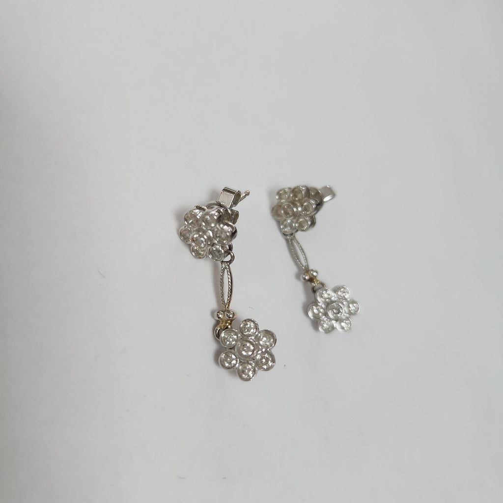 BROQUELES PAR ORO BLANCO 14 K 3 GRMS (SEMINUEVO)