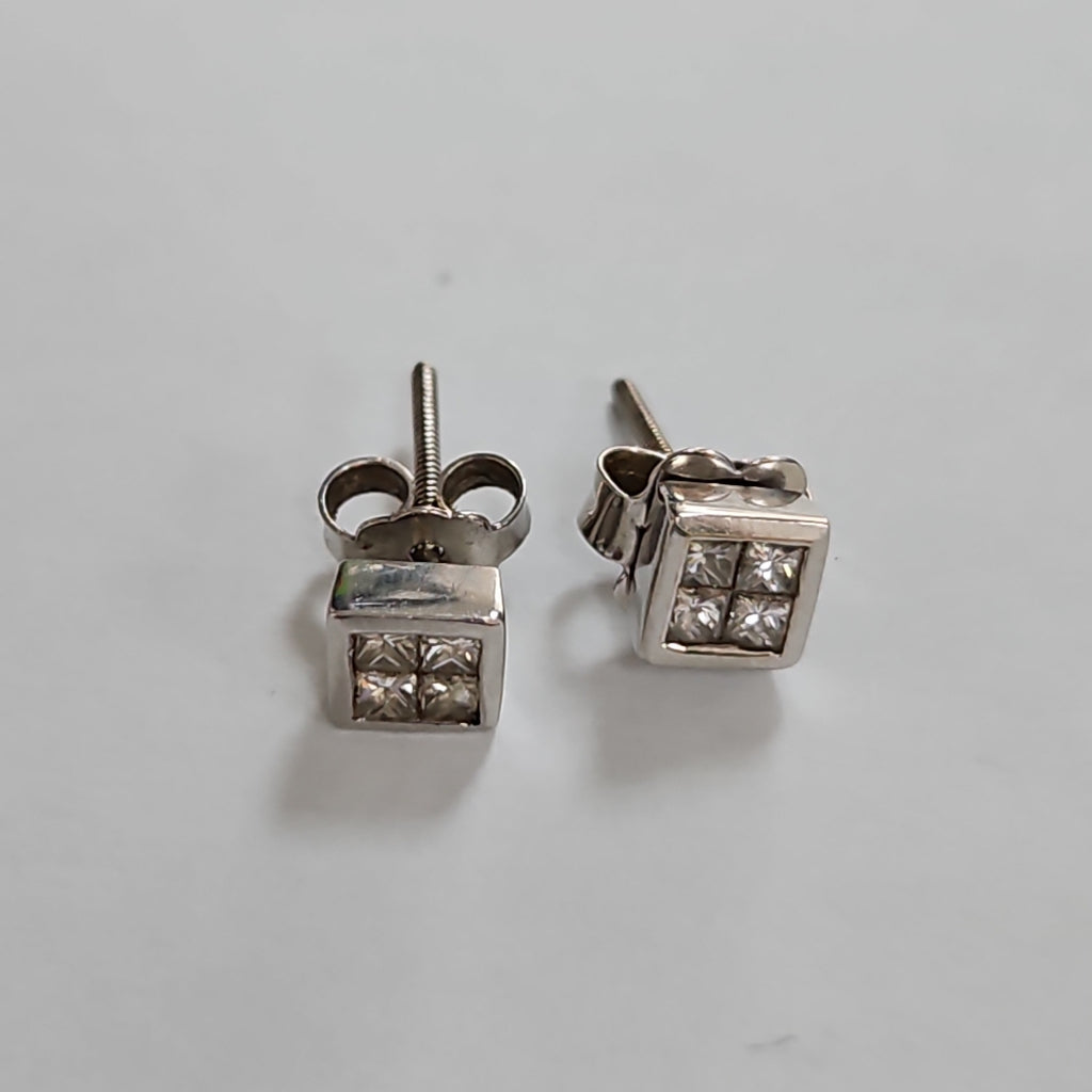 BROQUELES PAR ORO BLANCO 14 K 2,10 GRMS (SEMINUEVO)