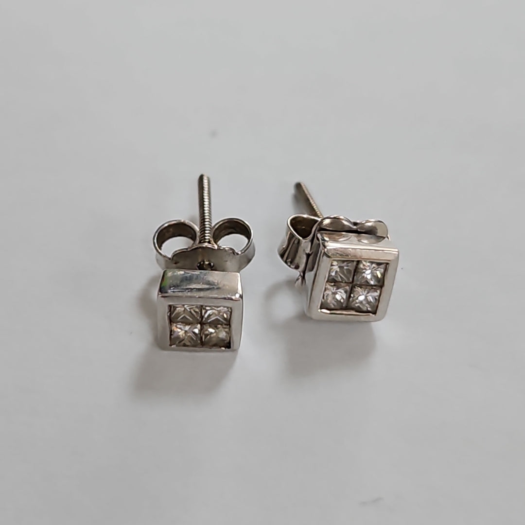 BROQUELES PAR ORO BLANCO 14 K 2,10 GRMS (SEMINUEVO)