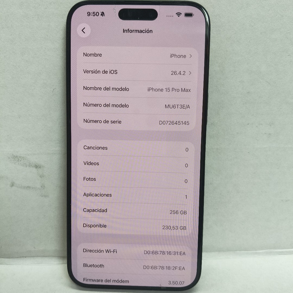CELULAR APPLE IPHONE 15 PRO MAX A3105 (2023) 256 GB 8 GB RAM (SEMINUEVO)