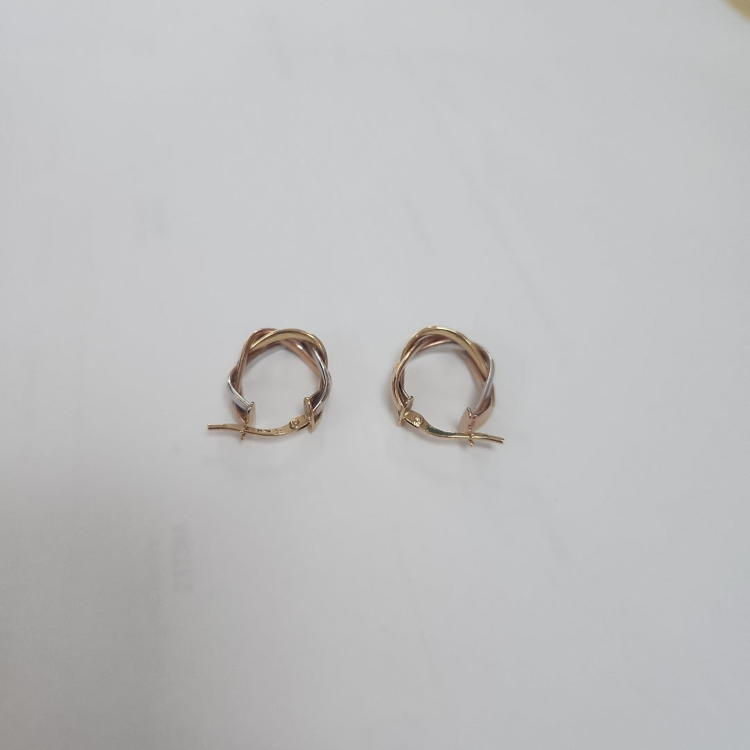 ARRACADAS PAR ORO COMBINADO 14 K 2,30 GRMS (SEMINUEVO)
