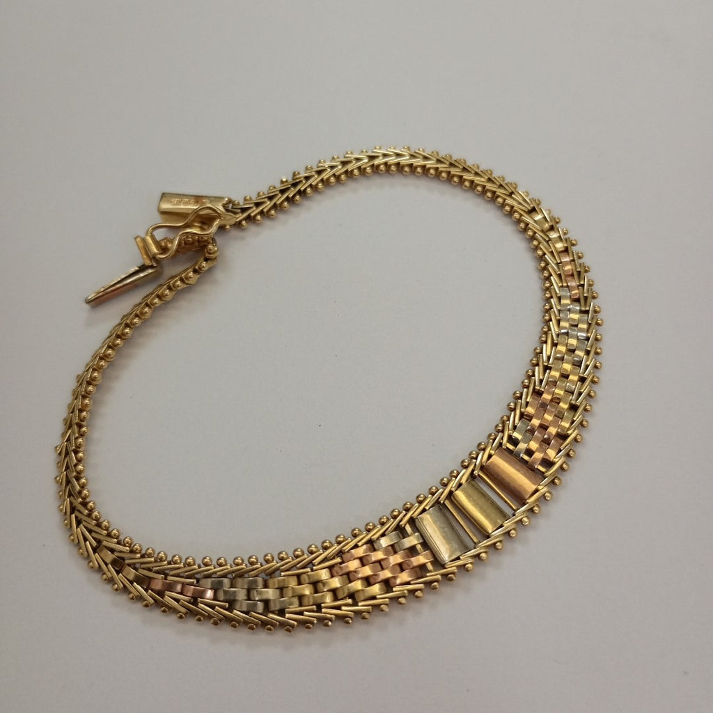 PULSERA ORO COMBINADO 14 K 8,50 GRMS (SEMINUEVO)