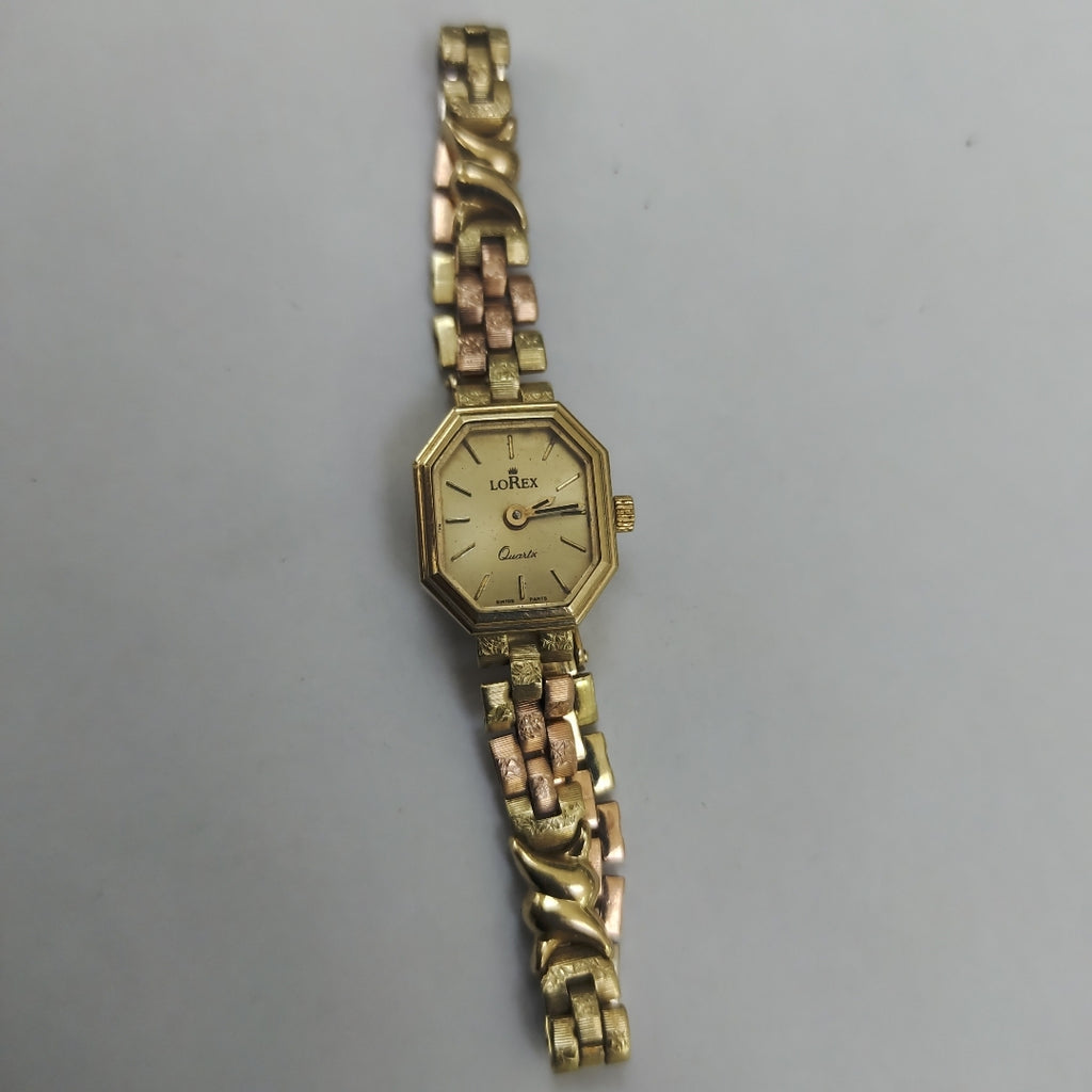 RELOJ CAJA Y PULSO ORO ORO, ORO COMBINADO 14 K 16 GRMS (SEMINUEVO)