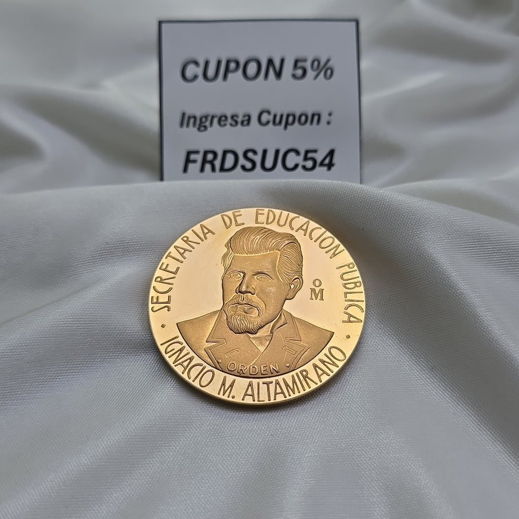 MEDALLA CONMEMORATIVA ORO 21 K 41.8 GRMS (SEMINUEVO)