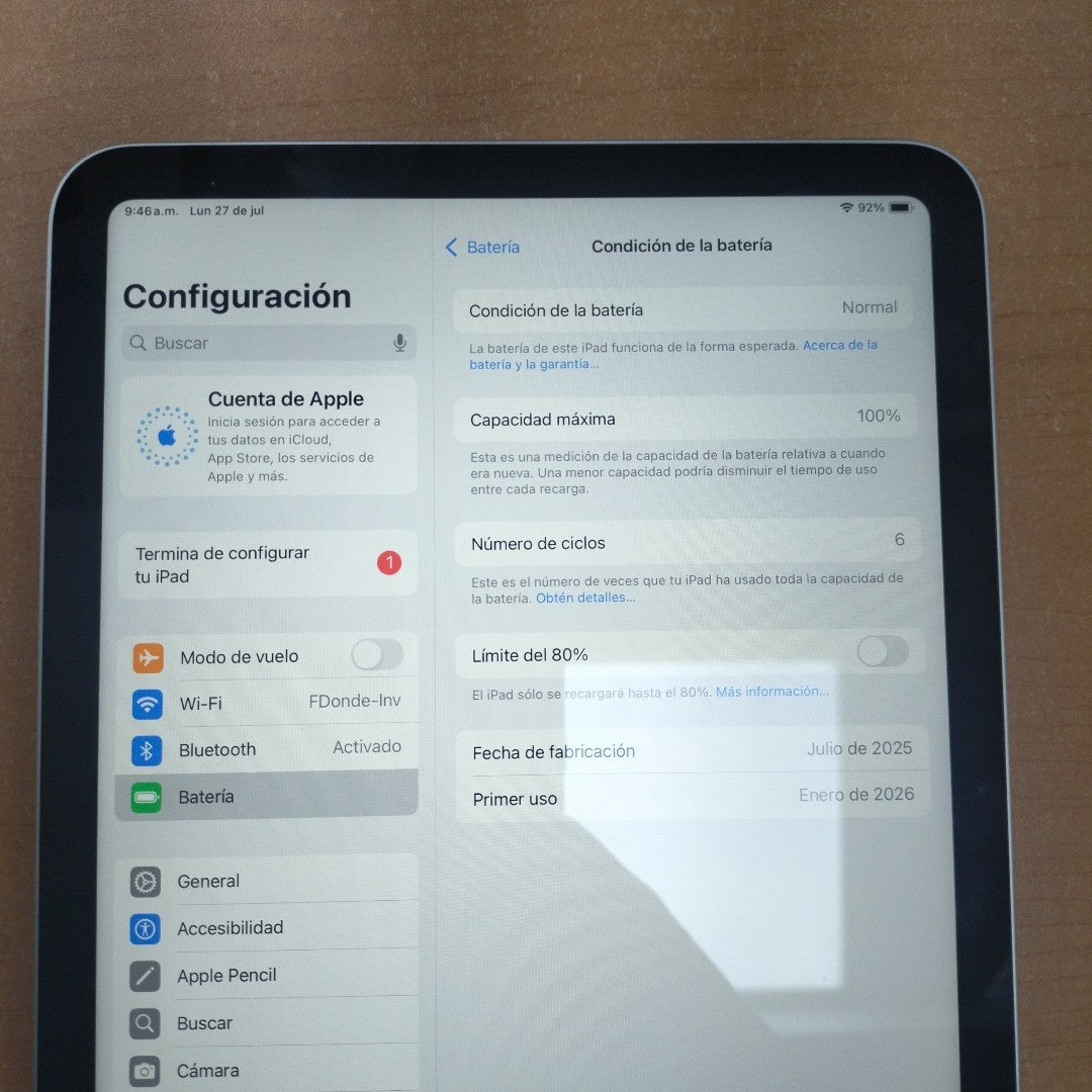 TABLETA APPLE IPAD A16 A3354 (2025) 128 GB 6 GB RAM (SEMINUEVO)