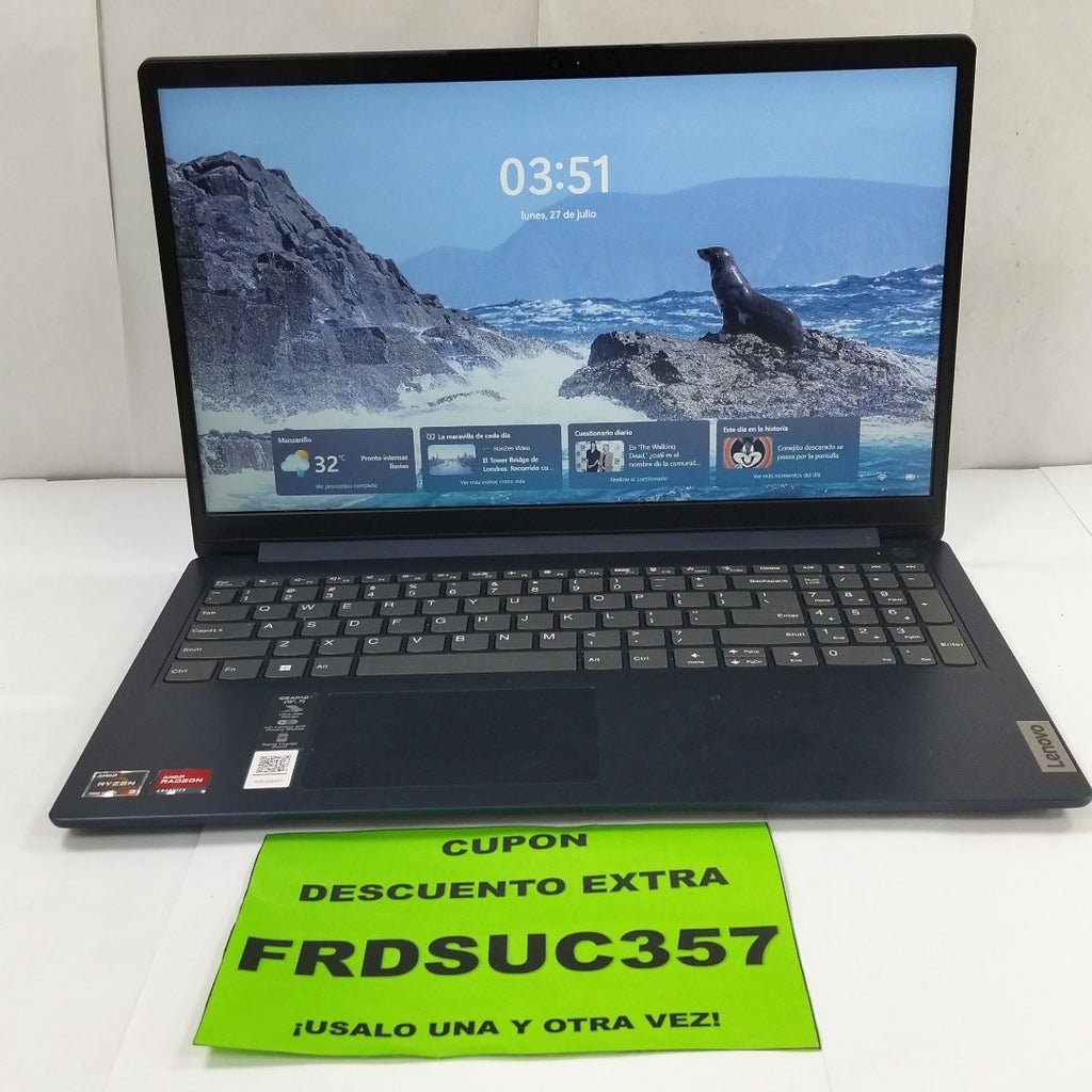 LAPTOP LENOVO IDEAPAD 1 15AMN7 (2024) 256 GB SSD 8 GB RAM (SEMINUEVO)