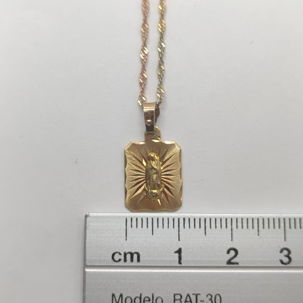 CADENA, MEDALLA RELIGIOSA ORO, ORO COMBINADO 8 K 2.8 GRMS (SEMINUEVO)